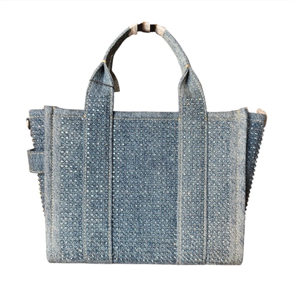 🆕 MARC JOCOBS Crystal Denim Top Handle Tote Shoulder Bag • SMALL • NWT - Picture 4 of 8